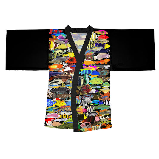 13d. Long Sleeve Kimono Robe - What the Fish 2024